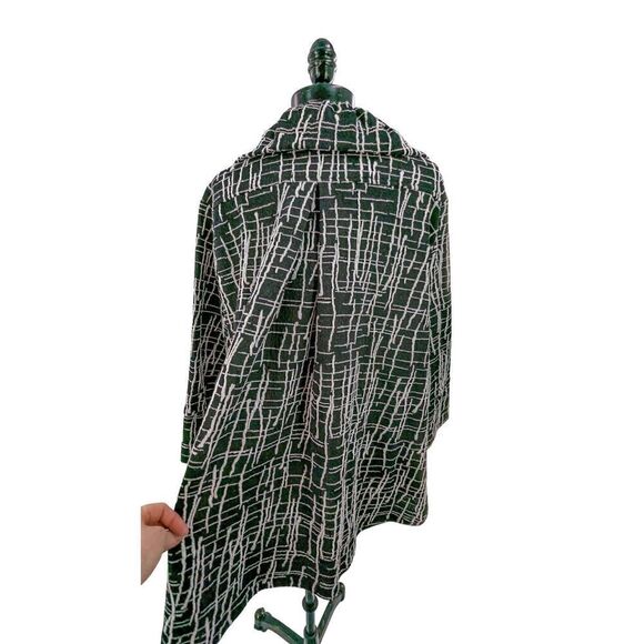 Yushi Women Black Two Button Front Textured Plaid Jacket Size Large - Picture 6 of 14